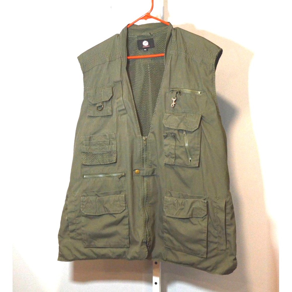 Rothco Men's Size 2XL Hunting/Fishing Vest Olive Green Pockets Vents Game Pouch